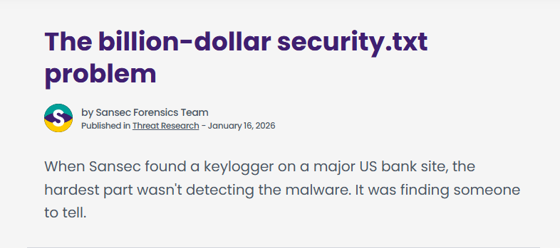 People, set up your security.txt files.