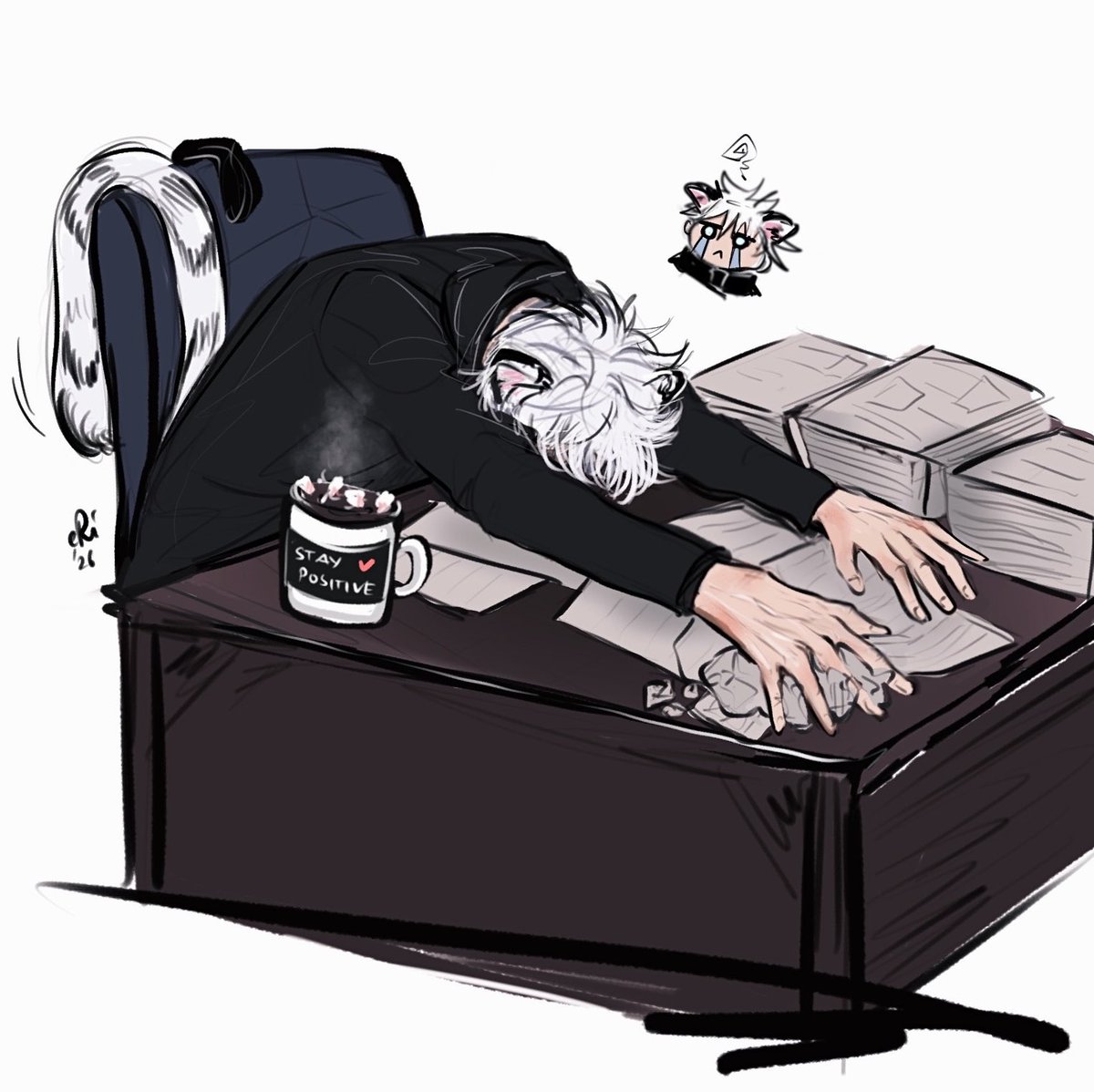 special grade kitty vs paperwork 

#gojo