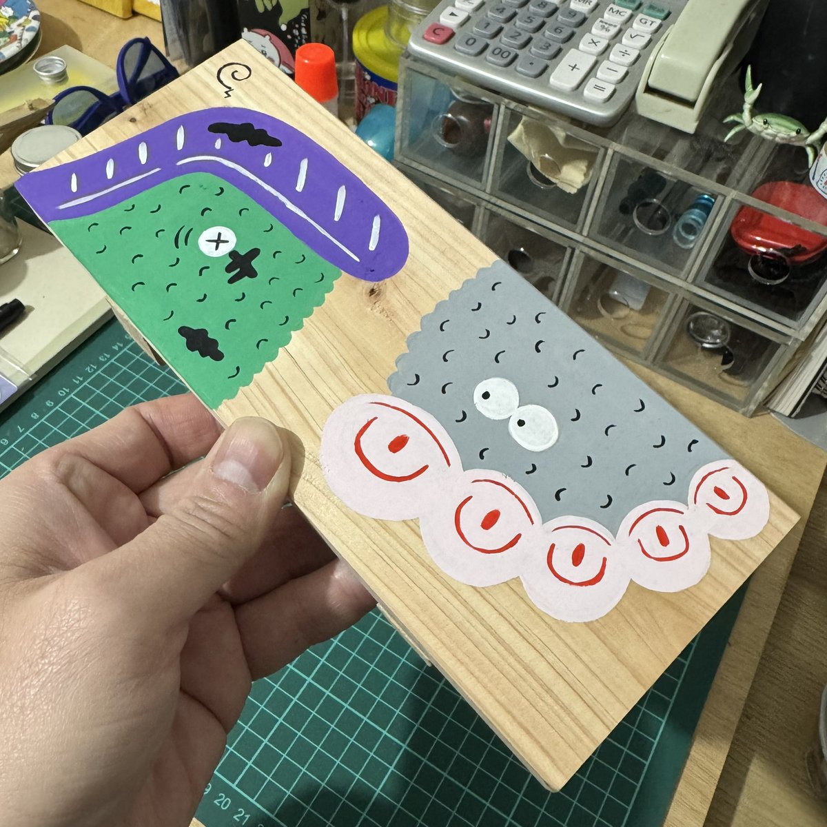 ナカオ☆テッペイ　手描き 寿司下駄も🙏 #イラスト #illustration #ナカオテッペイ #WIP