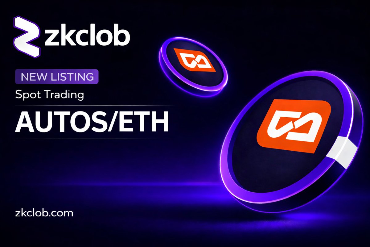 AUTOS is now live on zkCLOB for spot trading. Stealth mode unlocked for the  premier crypto-powered car marketplace across the UK and Europe. zkCLOB ×  @TheGarage_Autos