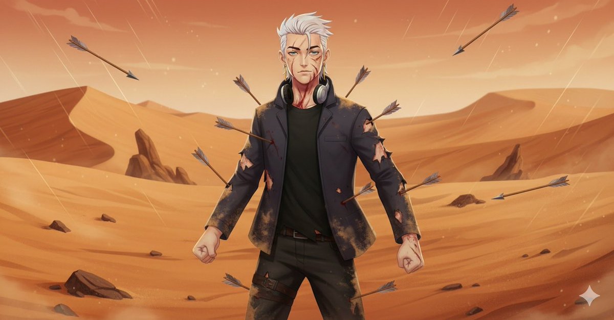 NGSIFAT's tweet image. No matter how many arrows hit me, I’ll always start again😖