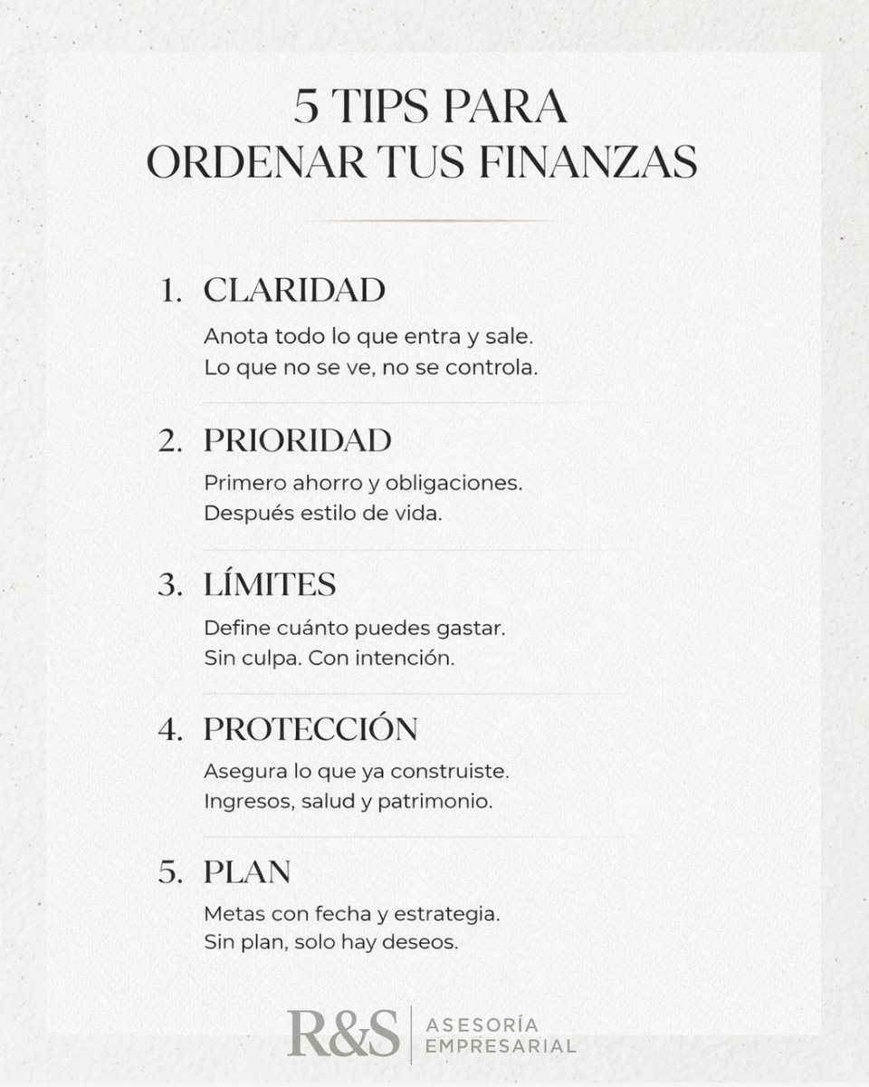 ryscapital's tweet photo. Ordenar tus finanzas no es solo una cuestión de números.
Es una decisión estratégica.
Cuando tienes claridad sobre tus ingresos, gastos y prioridades:
• Tomas mejores decisiones
• Reduces estrés
• Construyes objetivos alcanzables
• Dejas de improvisar
No limita, libera. https://t.co/EDMwaI5eVu