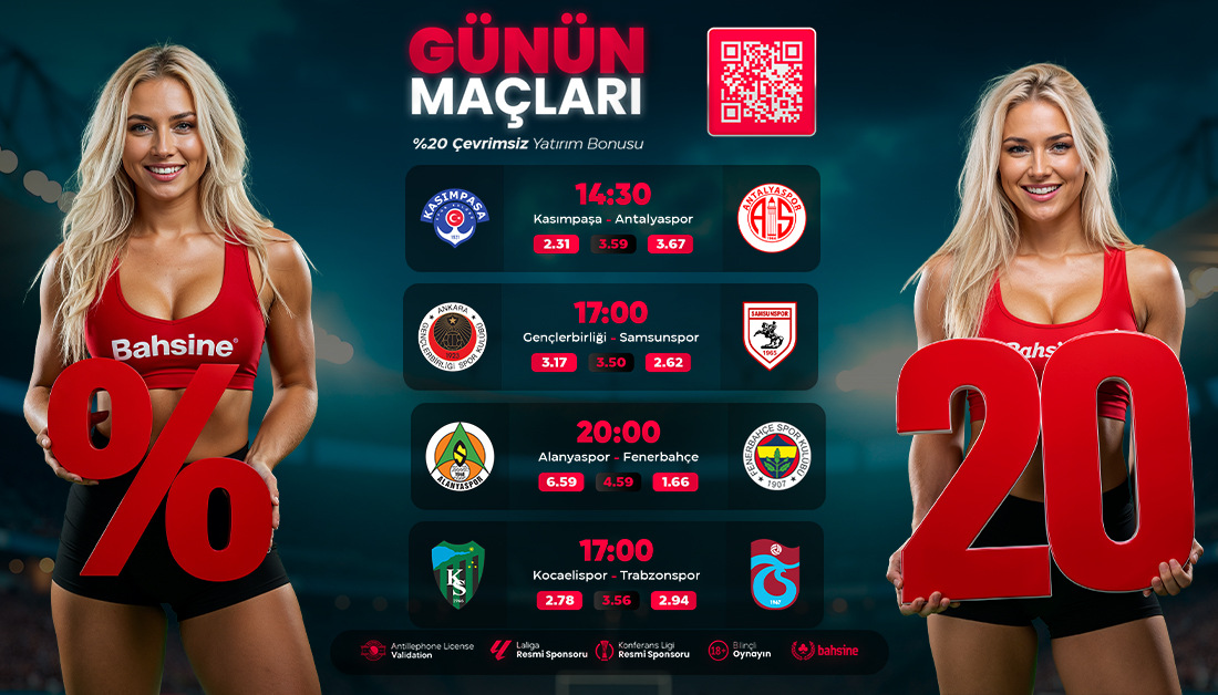 Maçın sonucu belirsiz, ama heyecan garanti! ⚡
🥰Her dakika önemli, her gol değerli!

#SüperLig
#Kasımpaşa vs #Antalyaspor
#Gençlerbirliği vs #Samsunspor
#Kocaelispor vs #Trabzonspor
#Alanyaspor vs #Fenerbahçe 

👑Telegram: bit.ly/bhstelegram
👍Giriş: bit.ly/bhssosyal