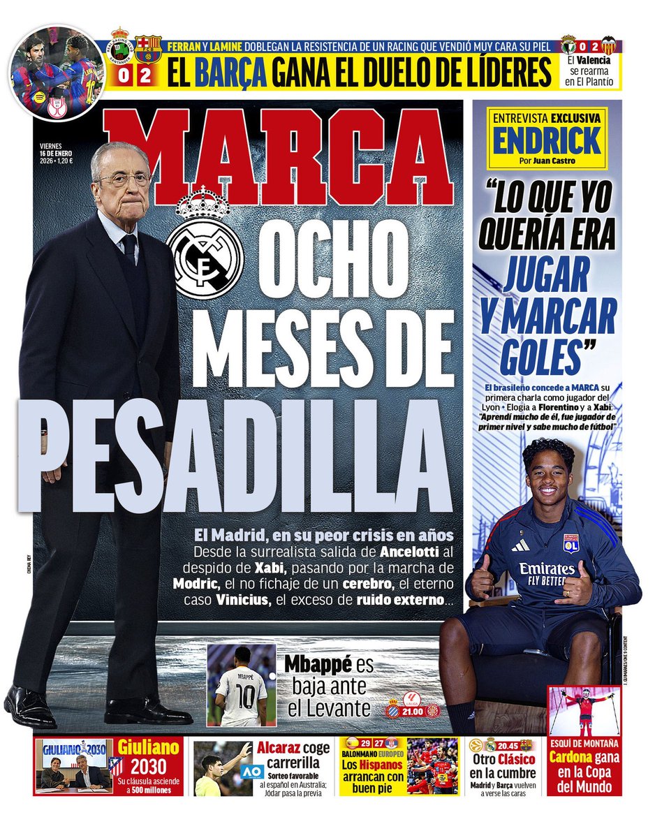 Hostia!!!! Histórico esto. Primera portada en 20 años que toca a Florentino.