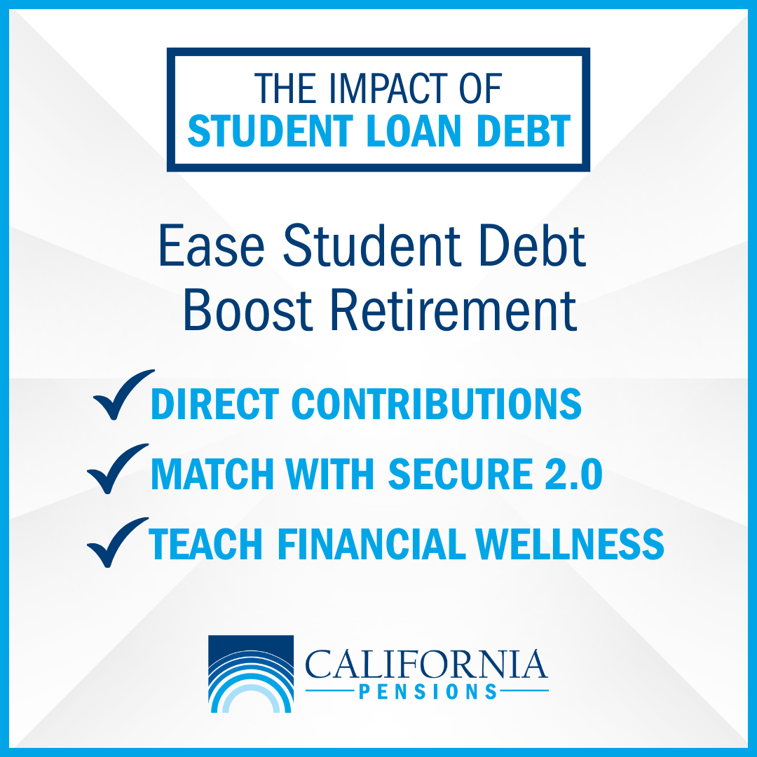 CaliforniaPens1's tweet photo. Financial stress can lead to lower productivity and higher turnover. By offering retirement plan enhancements, such as SECURE 2.0 student loan match and financial wellness programs, you reinforce your support for employee financial health.

Contact us! https://t.co/NGQvrkU8Qc https://t.co/hGgqms9e2r