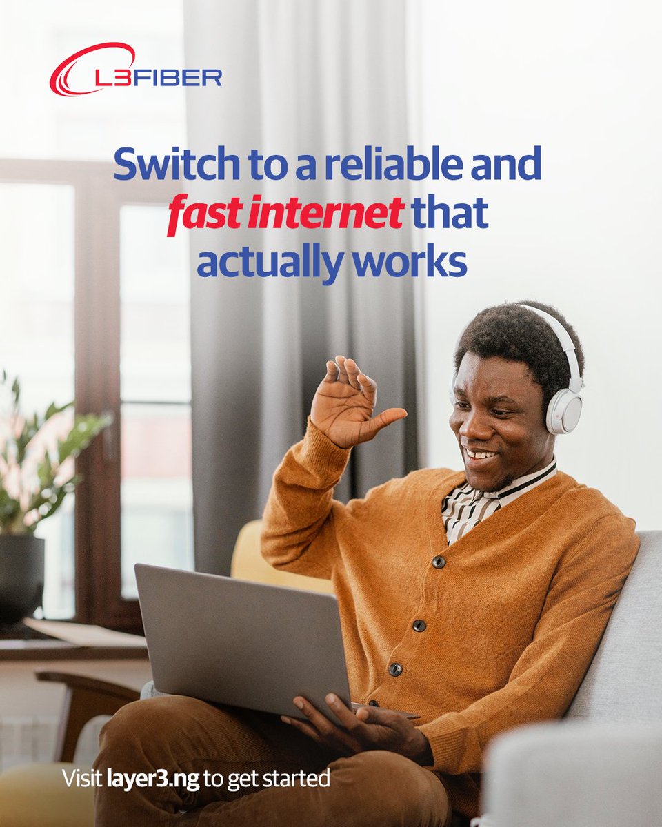 Layer3NIGERIA's tweet photo. Speed has a new name, it’s Layer3Fiber.
https://t.co/vBDHQ1jkdH
#Layer3Fiber #FastInternet #ReliableConnection #NigeriaTech https://t.co/Ir0ShjEUjk
