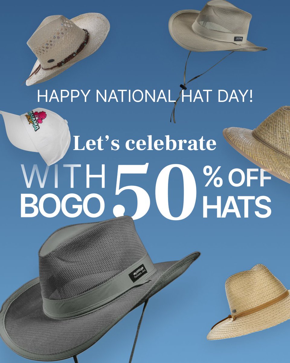 Let's celebrate National Hat Day! 

Buy one full-price Panama Jack Hat and get your second for 50% off. 

Choose from fedoras, lifeguard hats, performance styles, and more. Shop now before it ends.

*Offer ends 1.18.26
