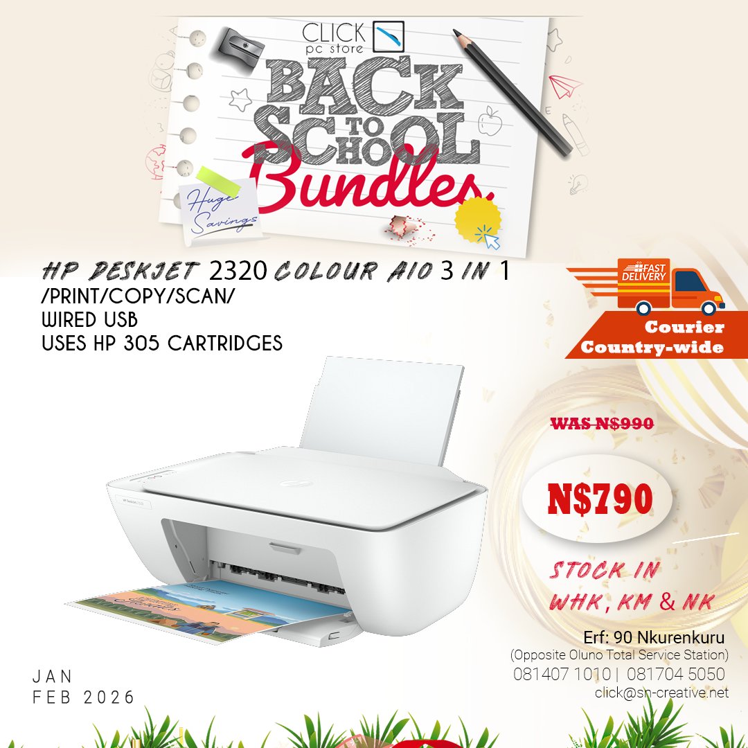 clickpcstore's tweet image. Happy New Year 2026..
Welcome back from holiday... #BacktoSchool Special N$6999
Contact us: 0814071010