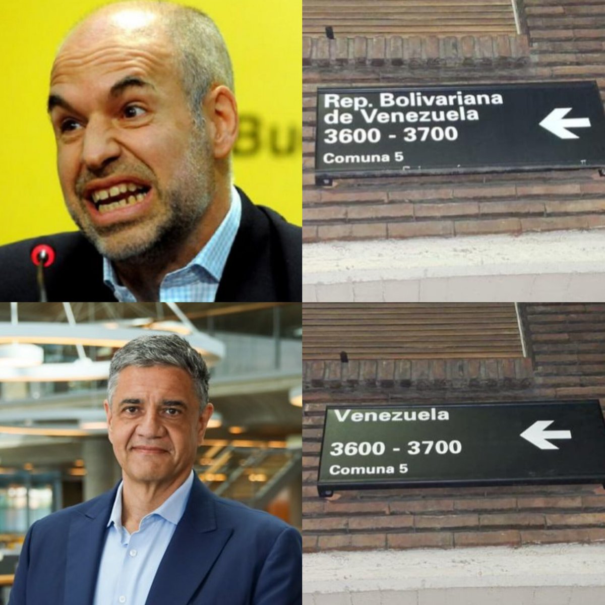 Paso a contarles que la calle que Horacio Rodríguez Larreta había nombrado como "República Bolivariana de Venezuela", hoy Jorge Macri dió la orden de que pase a llamarse "Venezuela". Se acabó el zurdaje y el populismo en CABA. Excelente, <a href="/jorgemacri/">Jorge Macri</a> 👏 Gestión PRO. Aplausos 👏👇