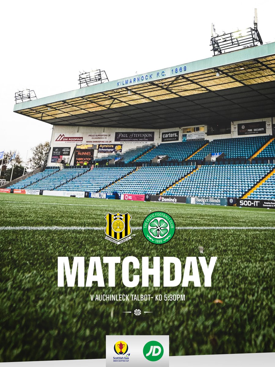 CelticFC's tweet image. 🟩 It’s #ScottishCup Matchday as we take on Auchinleck Talbot at Rugby Park.

@ScottishCup | #AUCCEL | #CelticFC🍀