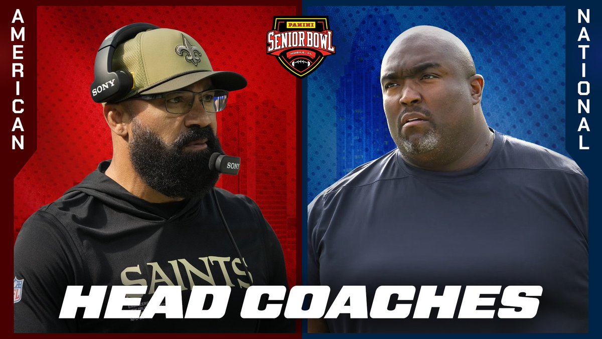 seniorbowl's tweet image. 2026 Panini Senior Bowl Head Coaches 🏈🔥

The American Team will be led by Joel Thomas of the New Orleans Saints.

The National Team will be led by Clint Hurtt of the Philadelphia Eagles.

Full staff to be announced on Monday.

#TheDraftStartsInMobile