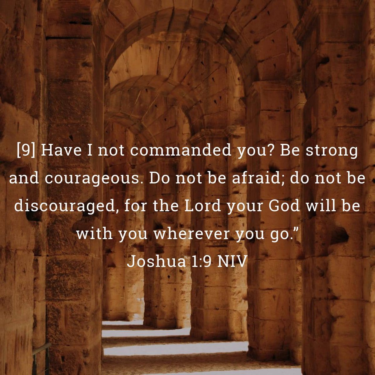 Rodfut's tweet image. Joshua 1:9 NIV
[9] Have I not commanded you? Be strong and courageous. Do not be afraid; do not be discouraged, for the Lord your God will be with you wherever you go.”

bible.com/bible/111/jos.…