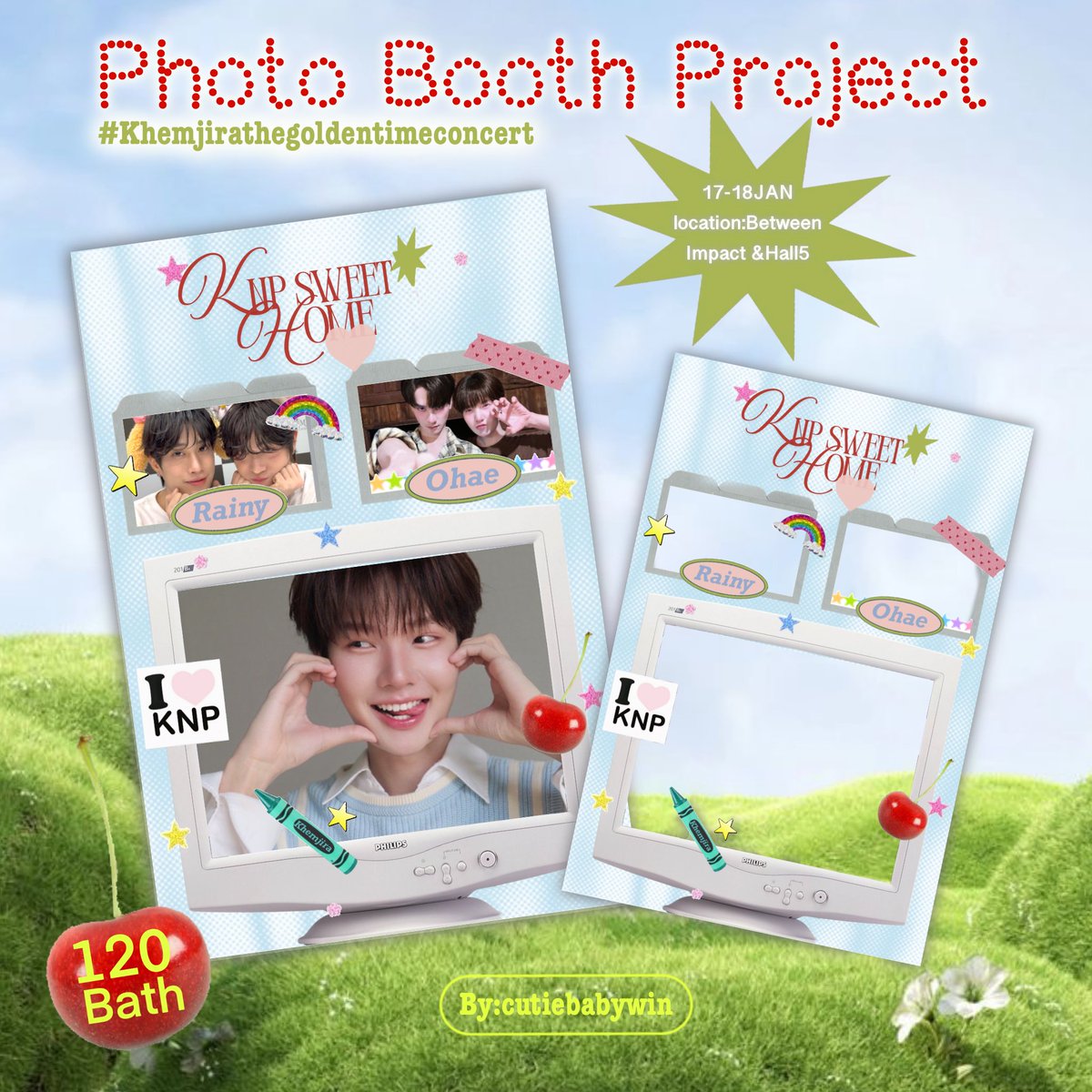 𝙿𝚕𝚜 kindly rt ⋆𐙚 ̊🍅
💭Photobooth  Project <a href="/halopickaboo/">halopic !</a> 
*
17-18 January 2026
Location:between impact&amp;hall5
🍵⋆｡°🐬°⋆. ࿔*:･

วันคอนใครสะดวกสามารถไปถ่ายรูปได้น้าก้ะ (˶  >   ₃  < ˶)

120/frame kaa♥️♥️
#KhemjiraTheGoldenTimeConcert 
#KhemjiraConcert 
#KengNamping