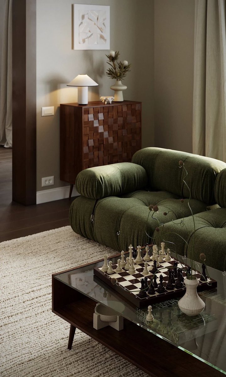 pamvonhadder's tweet image. when did brown + green interiors become millennial therapy