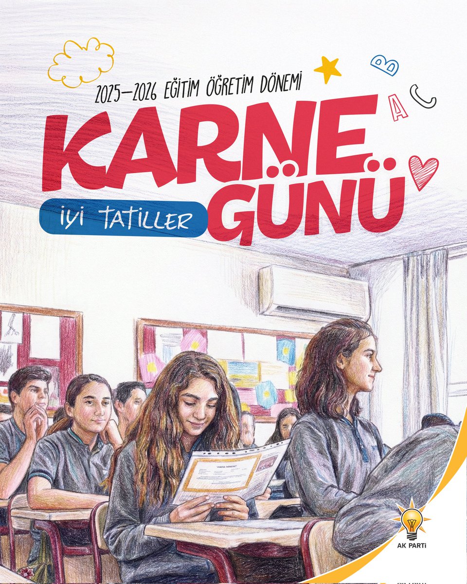 2025-2026 Eğitim ve Öğretim Yılı’nın 1. dönemini başarıyla tamamlayan tüm öğrencilerimizi gönülden tebrik ediyor; emekleriyle geleceğimizi inşa eden kıymetli öğretmenlerimize ve sevgili öğrencilerimize sağlık, huzur ve mutluluk dolu bir tatil diliyorum.
