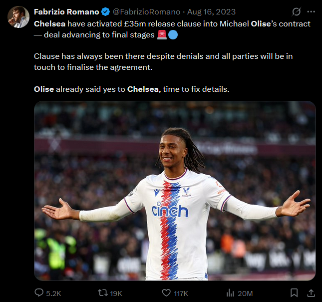CpfcSavage's tweet image. "I'm not inventing anything". Except:
- "Chalobah not having a break clause"
- Guehi "here we go" yet never went
- Chelsea "activating" Olise's release clause
Maybe if you didn't get so much wrong people would believe what you say 👍