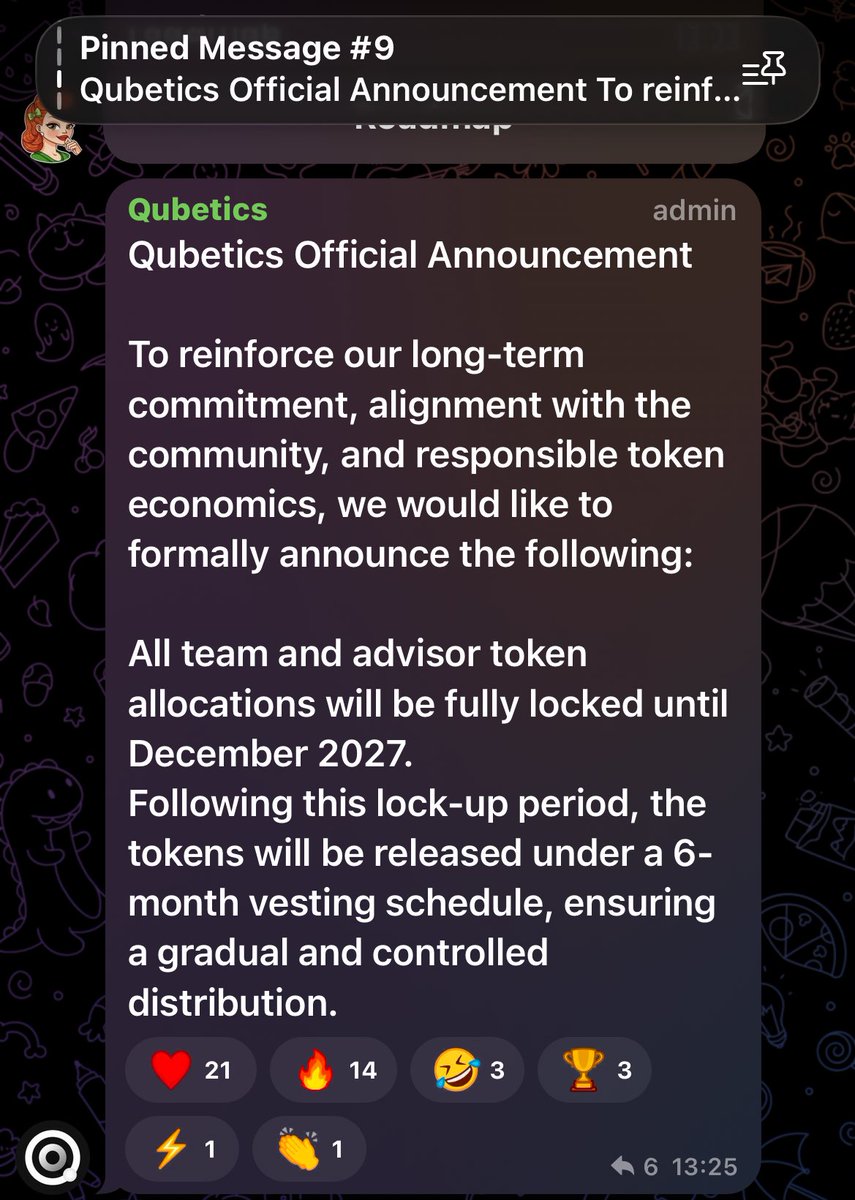 The #qubetics team and advisors have extended the vesting period for their  $TICS until 2028 sending a clear message about their commitment to the  project #CryptoNews #Crypto from official telegram channel.