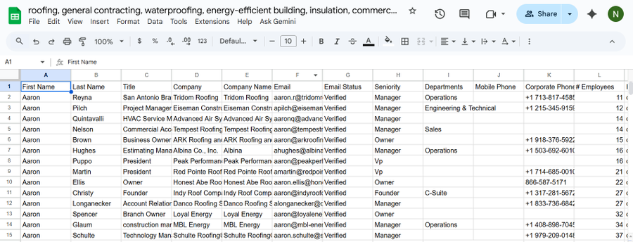 NGrigg's tweet photo. Just scraped a MASSIVE LIST of 8,000+ DECISION MAKERS ACROSS TOP CONSTRUCTION SECTORS:

- ROOFING
- GENERAL CONTRACTING
- WATERPROOFING
- ENERGY-EFFICIENT BUILDING
- INSULATION
- COMMERCIAL & RESIDENTIAL ROOFING
- HVAC
- RELATED SPECIALTIES

Every record includes emails, phone numbers, and LinkedIn profiles.
(all verified and up to date)

Normally goes for $5137, but I’m dropping it here.

Like + Comment “513” + Repost, and I’ll DM you the full list.

(must follow for DM)