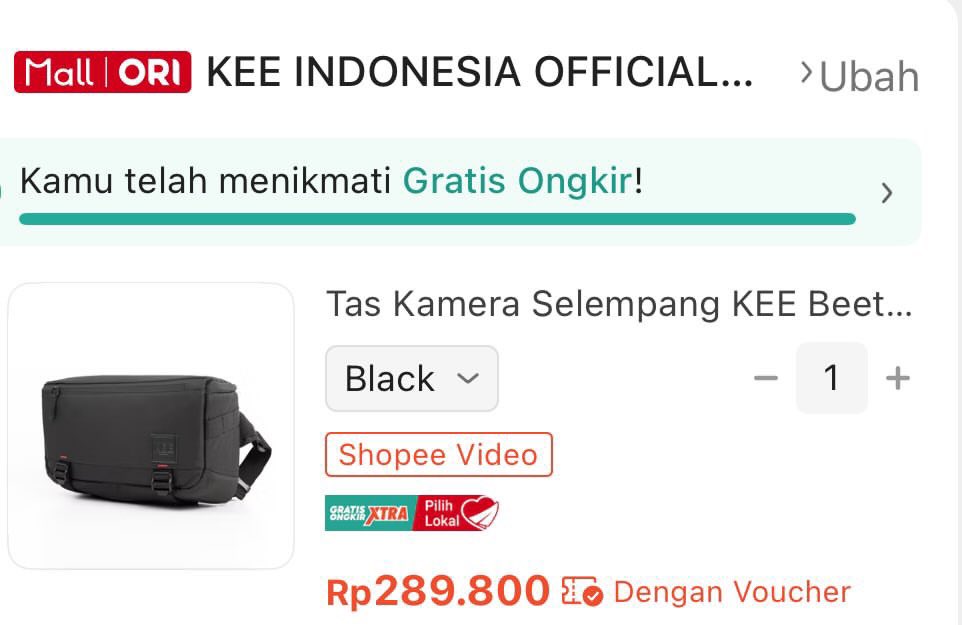 Tas Kamera Selempang KEE Beetle 2.0 Camera Sling Bag s.shopee.co.id/2qOMaiZkuI￼