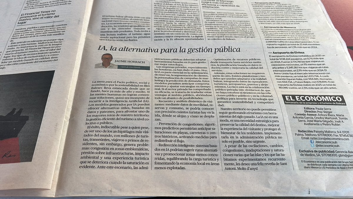 Què important és tenir persones compromeses des de la societat civil com en <a href="/HorrachJaume/">Jaume Horrach</a>.

Vos deix el seu article escrit a <a href="/ElEconomicoUH/">El Económico</a> sobre IA i sector públic.