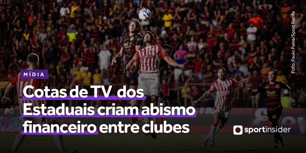 Nossos jornalistas, <a href="/rodrigocapelo/">Rodrigo Capelo</a> e <a href="/felipelobo/">Felipe Lobo</a>, levantaram os valores das cotas de televisão de competições estaduais em todo o país. Se você assina a newsletter do Sport Insider, já recebeu gratuitamente por e-mail. O conteúdo também está no <a href="/Estadao/">Estadão 🗞️</a>!

go.sportinsider.com.br/MzzC4w