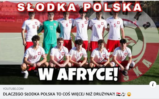 OdkaPolska's tweet photo. Dlaczego Reprezentacja Słodka POLSKA🇵🇱⚽️ to coś więcej niż drużyna?
Zobacz film z naszego wyjazdu do Egiptu🇪🇬 : mecze, pasja i piłka bez granic.
🎥👇
https://t.co/eG9i4eG9Sw
#SlodkaPolska #CT1 #YouthFootball #FootballWithoutBorders #SweetPOLAND https://t.co/MvGEE4x69k