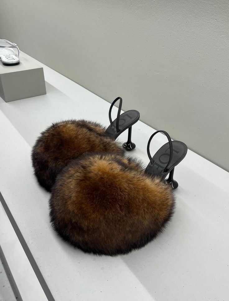 LaModeUnknown's tweet image. The SHEARLING pumps of Loewe.🪡