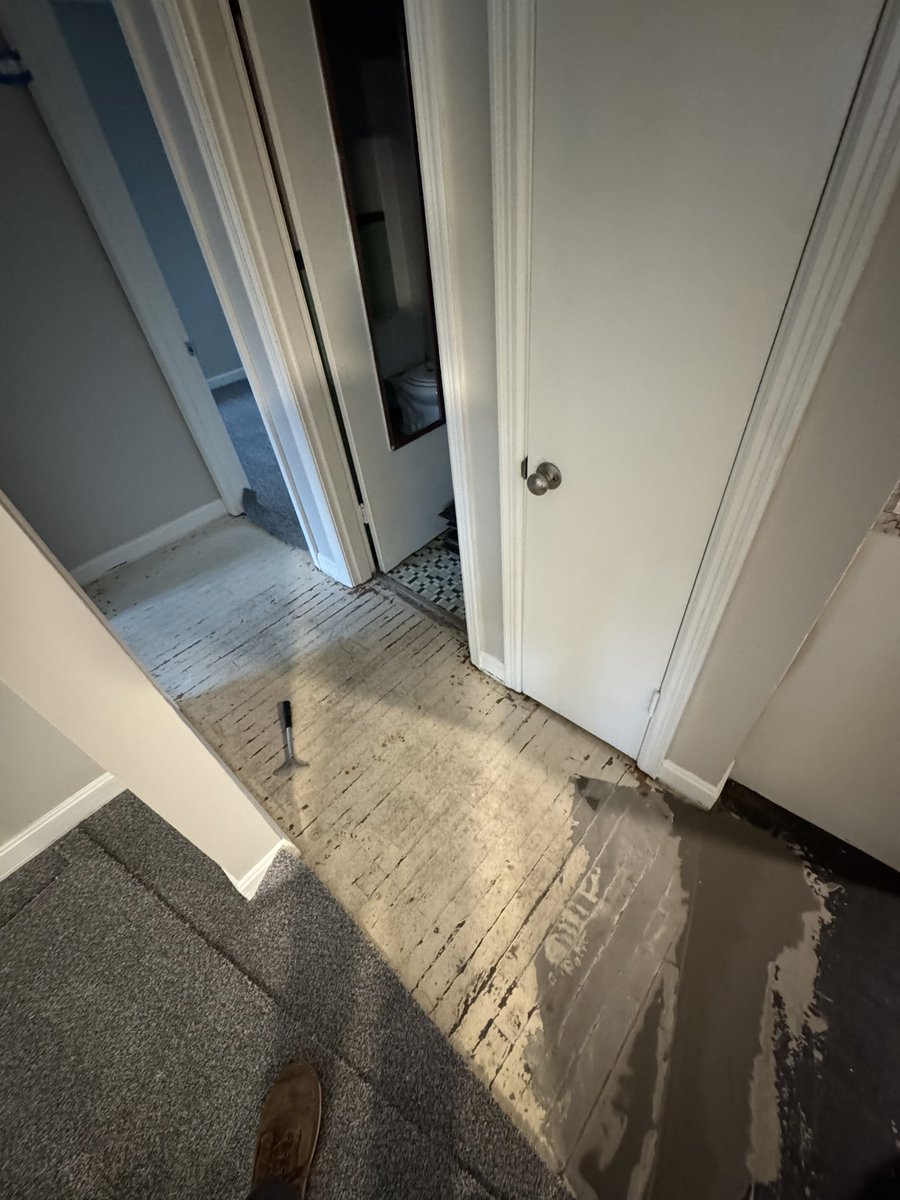 WayneWM92's tweet photo. Patch work in the kitchen and then reinstalling plank in hallway and kitchen. Will finish today and post the rest https://t.co/Ei0fnmHYuO