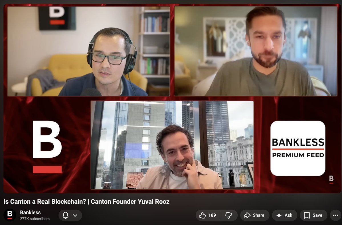 I need to admit that when I discovered Canton I was really hostile at first because i understood it as a private blockchain founded by banks for banks

I was thinking their main goal was to limit the growth of Ethereum and other public blockchain in the TradFi space and make sure