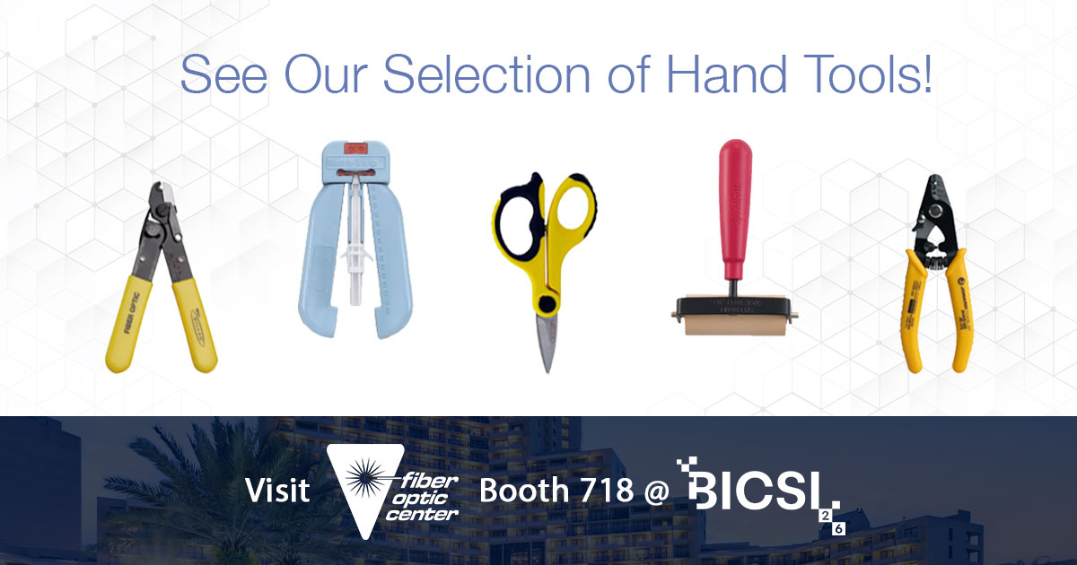 FiberOpticCntr's tweet image. Visit #FiberOpticCenter booth 718 to learn about our #handtool options next week during #BICSIWinter2026. Learn how tools like these enable efficient cable preparation without causing damage.

See our hand tool products: bit.ly/4ozlp1W