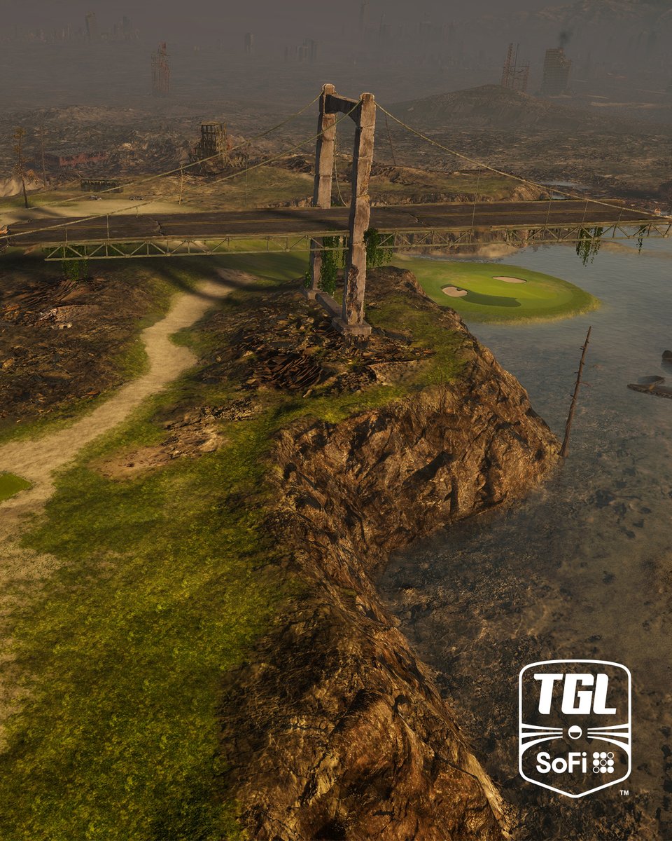 TGL's tweet image. 🚨 NEW HOLE DESIGN JUST DROPPED 🚨

The Last Toll | Par 3 | 241 yds

In a world that fell apart, this bridge still decides who gets through.

Designed by Gil Hanse, The Last Toll asks for courage under the truss, touch over the road, or craft around the towers. There’s no toll…