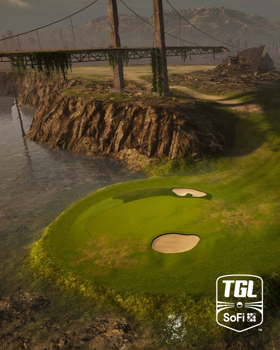 TGL's tweet image. 🚨 NEW HOLE DESIGN JUST DROPPED 🚨

The Last Toll | Par 3 | 241 yds

In a world that fell apart, this bridge still decides who gets through.

Designed by Gil Hanse, The Last Toll asks for courage under the truss, touch over the road, or craft around the towers. There’s no toll…