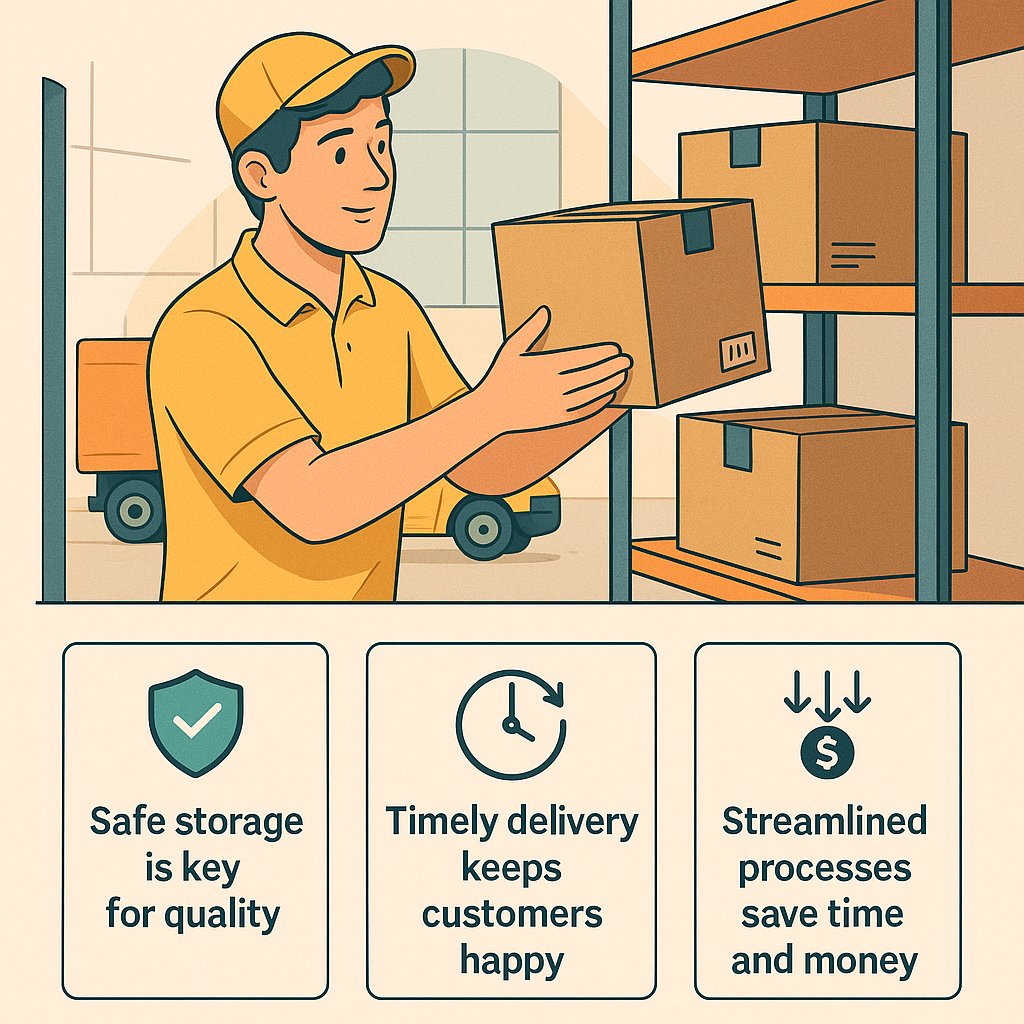 Everyone struggles with storing and delivering goods!  
Here’s how to make it easier: 👇  
→ Safe storage is key for quality.  
→ Timely delivery keeps customers happy.  
→ Streamlined processes save time and money.  
or just go to macmillanscg.com
