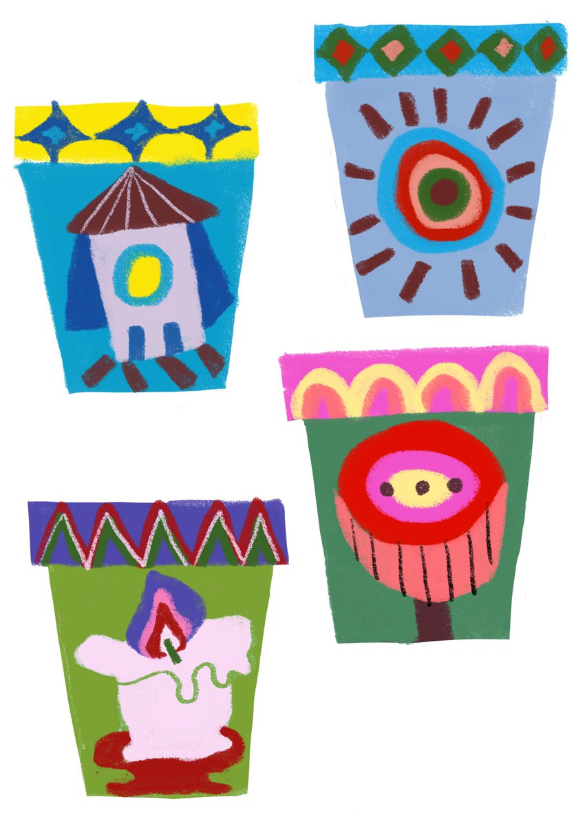 rint0kai's tweet image. カラフルな植木鉢作りたい🌈
試しにGeminiで生成してみたけど可愛くなりそう^_^🌟