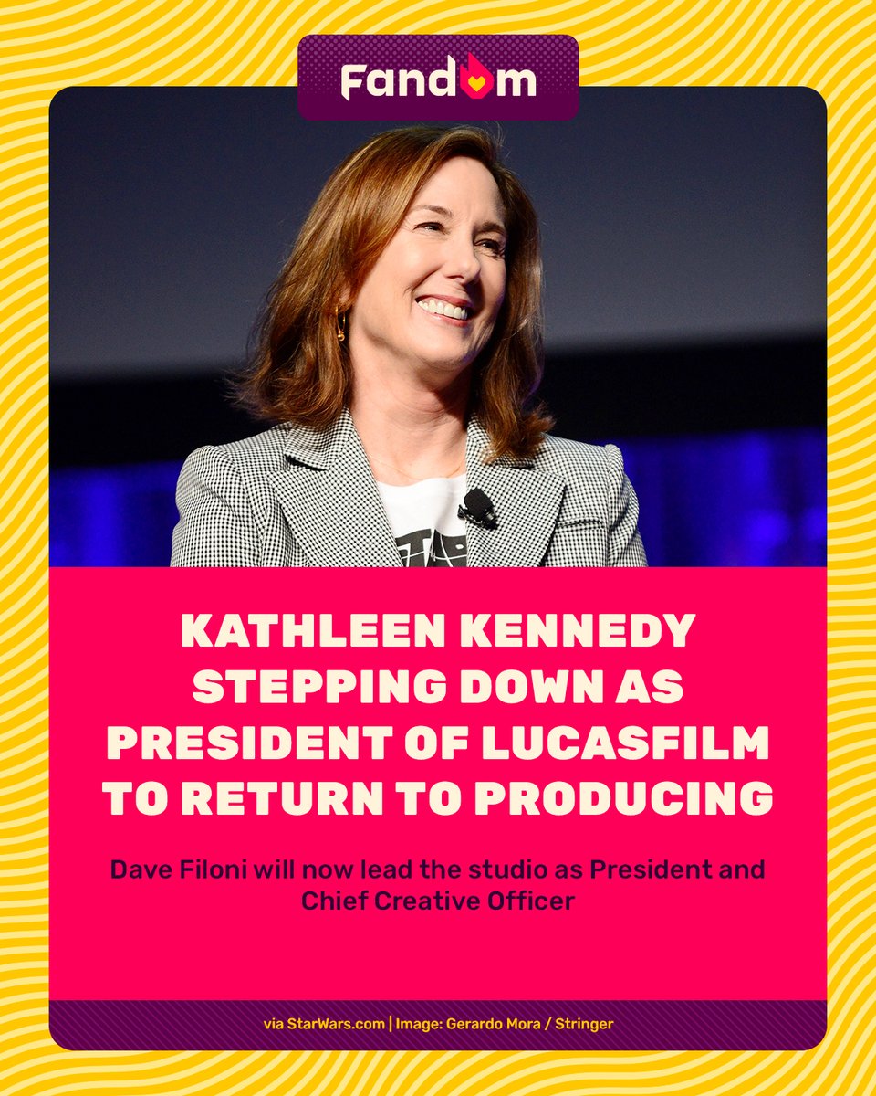 getFANDOM's tweet image. After 14 years of leading #Lucasfilm, Kathleen Kennedy is making a return to producing films.