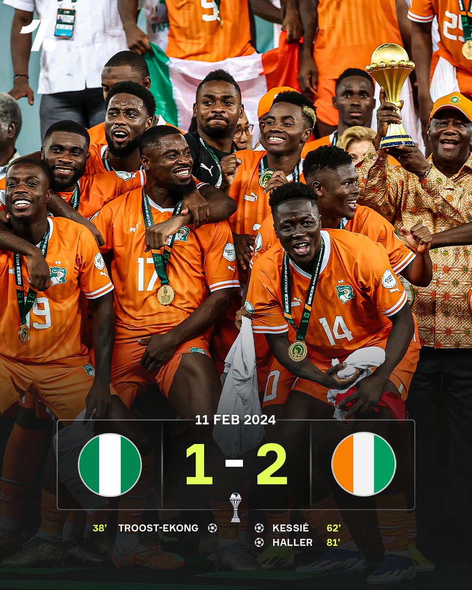 Throwback to the last AFCON final, as Ivory Coast beat Nigeria to lift their third title 🤩🇨🇮🏆