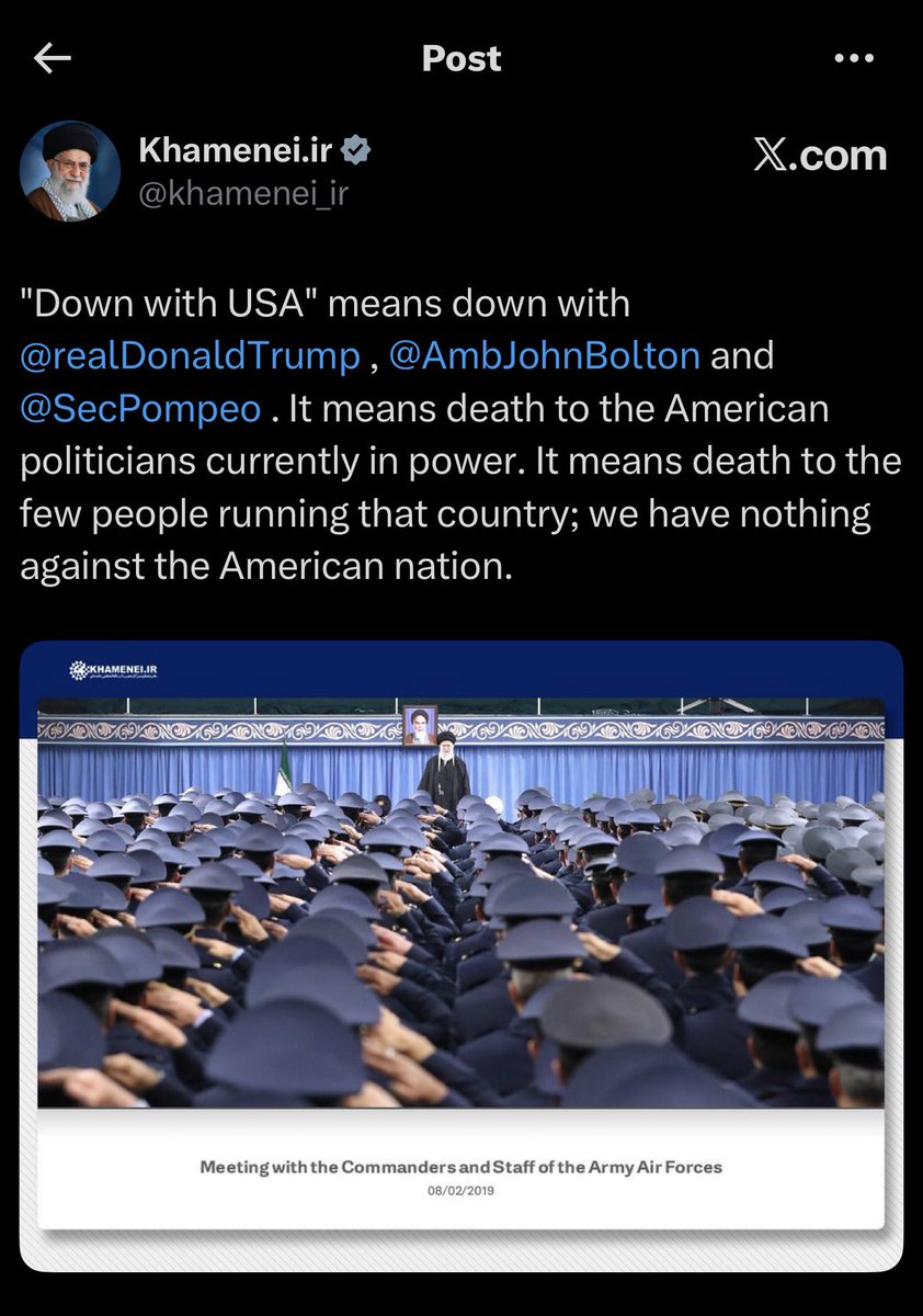 Disciple4Lif's tweet image. #WhatToSay 

Anti #Iran Zionist: 
“Iranians say ‘death to America’”

 @seanhannity repeats this adnausseum

Iran has said for a long time it means “Death to the American government”

🤣Many Democrats right now think
“death to the government”

Our Government is evil
#IranProtests