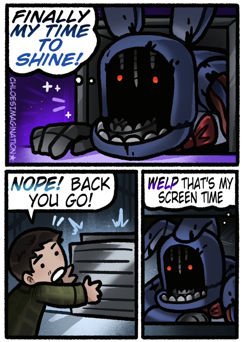 ChloeImagine's tweet image. Withered Bonnie enjoyers lost so bad in the FNAF 2 movie,,