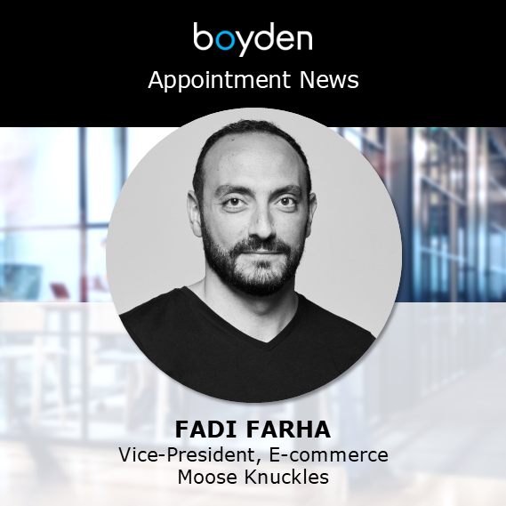 BoydenCanada's tweet image. Boyden is pleased to share #MooseKnuckles Canada appointment news: welcoming new #VP, E-commerce, Fadi Farha.

Recruitment led by search expert Roger T. Duguay.

#executivesearch #executiverecruitment #leadership