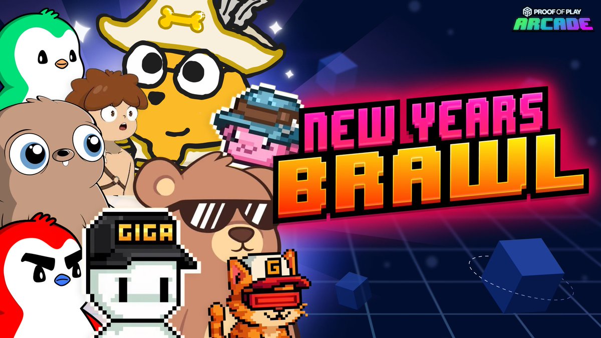 PirateNation's tweet image. GM Arcade competitors, the New Year's Brawl event is off to a hot start!

Alongside the $16,700 main prize pool, the project teams behind your favorite IPs have donated NFTs and tokens that will be awarded as bonus prizes to 50 random players!

Read more for all the details. 👇