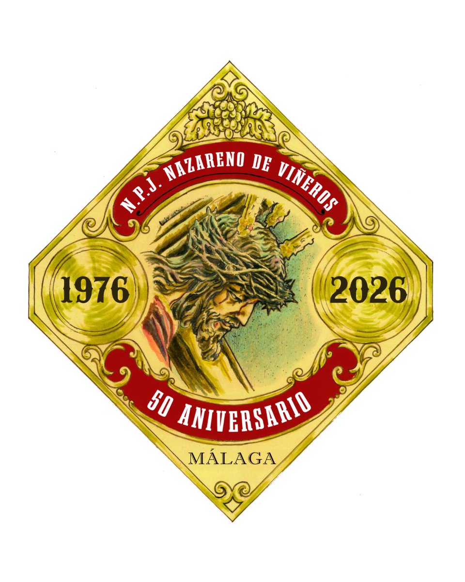 #50NazarenodeViñeros | Logotipo del 50 Aniversario de la Bendición de Nuestro Padre Jesús Nazareno de Viñeros.

🖌️ <a href="/cortesdelpueblo/">P. Cortés Del Pueblo</a>

#CofradíasMLG