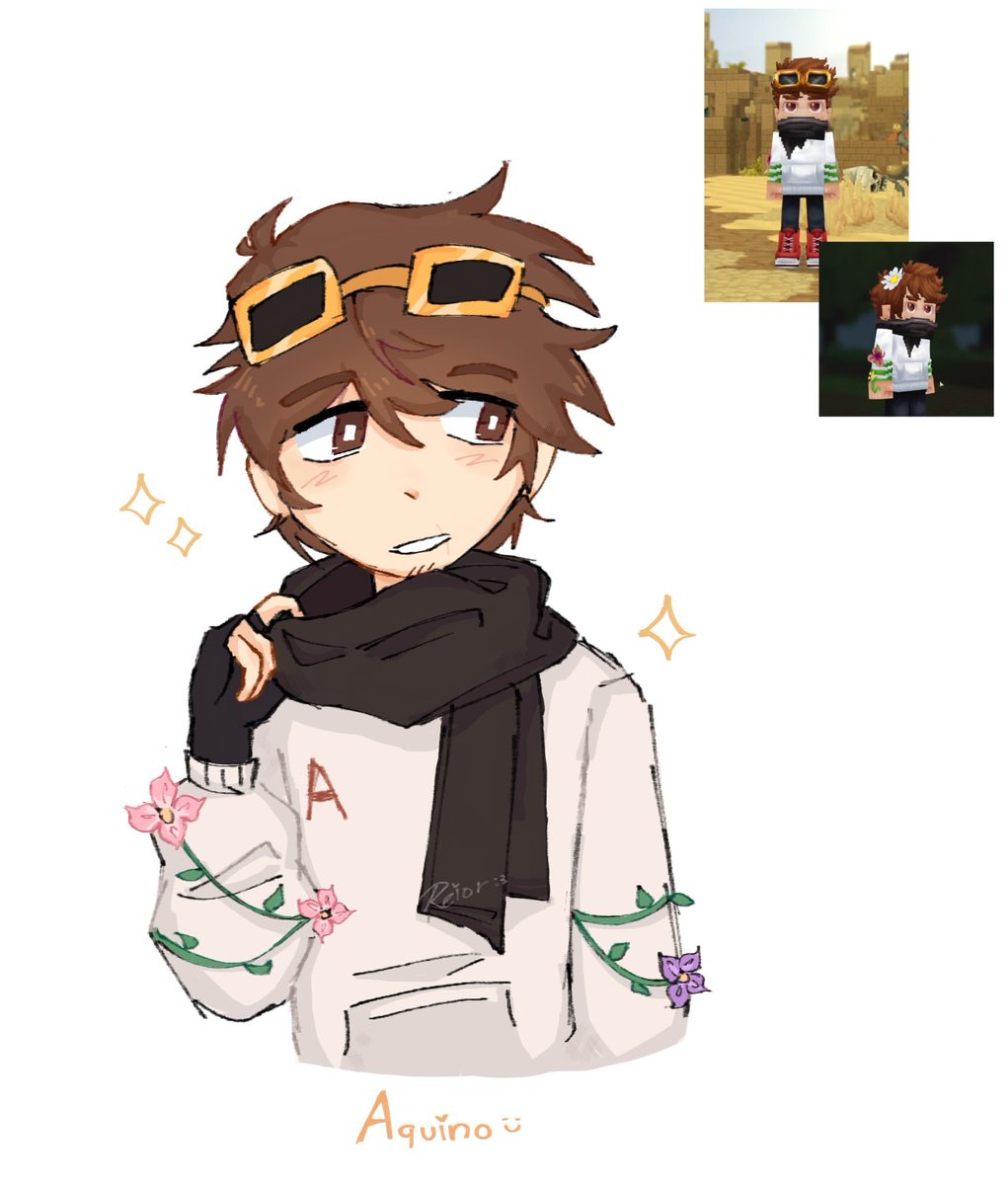 reiorrr's tweet image. Aquino cubito version Hytale 🌼
 #aquinofanart #aquinoart