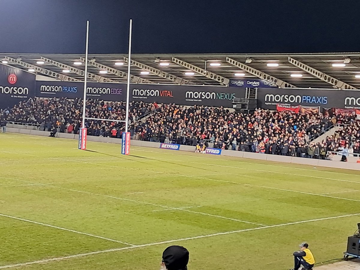 To say the South Stand is packed is an understatement.