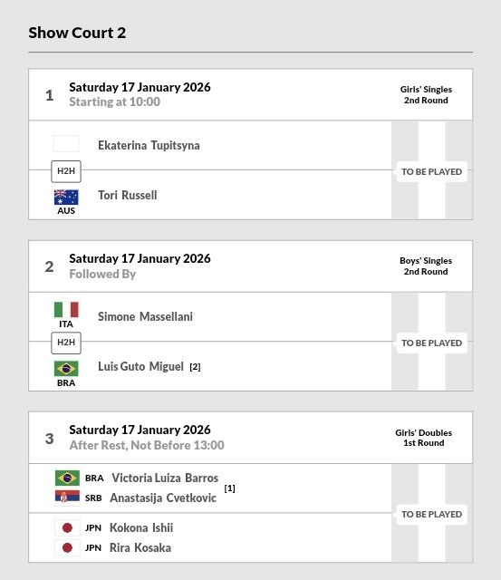 Vicky_Updates's tweet image. ESTREIA DE DUPLAS EM TRARALGON 🇦🇺 SERÁ HOJE DE NOITE

Será o terceiro jogo da Show Court 2
Jogo marcado para não antes de 23h00 no horário de Brasília

Jogo não tem transmissão, mas terá Live score neste link: tennisau.scorebuzzer.com/agl-loy-yang-t