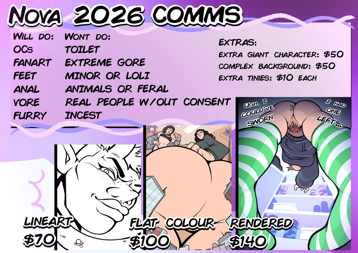 OPEN FOR JANUARY‼️‼️

3 SLOTS TOTAL‼️

#sizetwt #sizetwitter #giantess