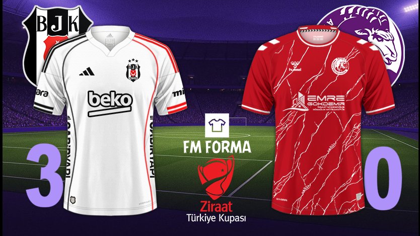 FmForma's tweet image. 🏆Ziraat Türkiye Kupası
🗓15.01.2026
⏱20:30
📅C Grubu
🏟Beşiktaş Tüpraş Stadyumu
⚽️#Beşiktaş 3️⃣🆚#EmreGökdemirİnşaatAnkaraKeçiörengücü 0️⃣