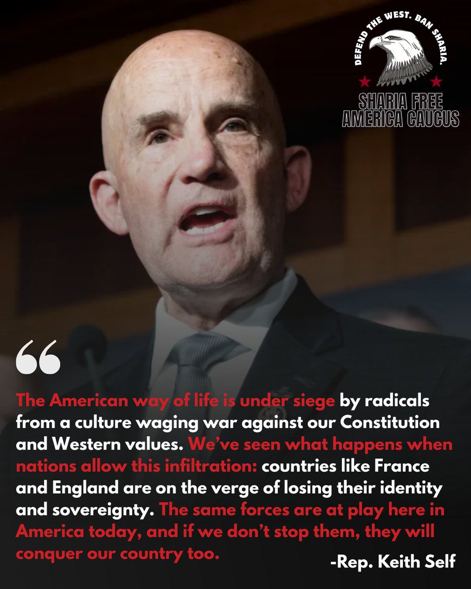 RepKeithSelf's tweet image. Europe learned the hard way.  

We can’t afford to make the same mistakes. 

No Sharia on American soil. Period. 🇺🇸