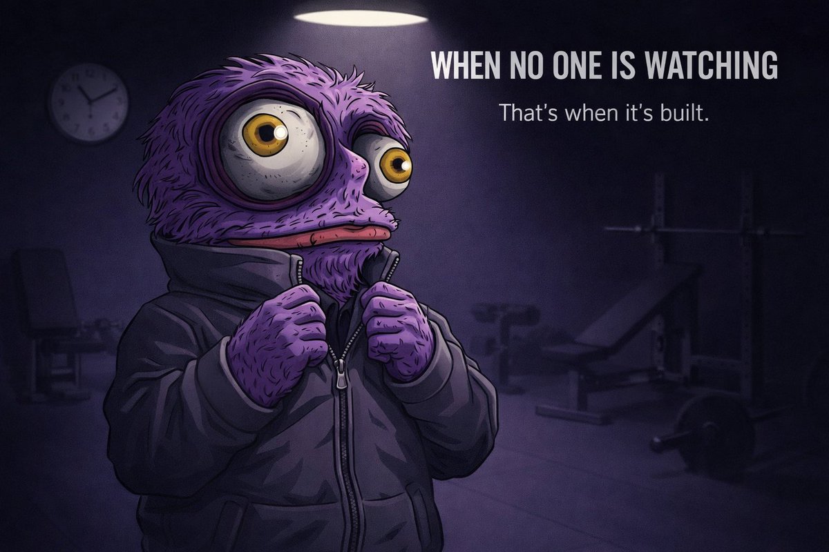 sollememe's tweet photo. WHEN NO ONE IS WATCHING. 🟣

That’s when the work compounds.
No noise. No crowd. No applause.
Just discipline, consistency, and the quiet grind.

Built in silence.
Revealed in results.

#Solle #TheLongGame #BuiltNotBought #Solana #CryptoMindset #QuietGrind https://t.co/q4jRRb5ryN