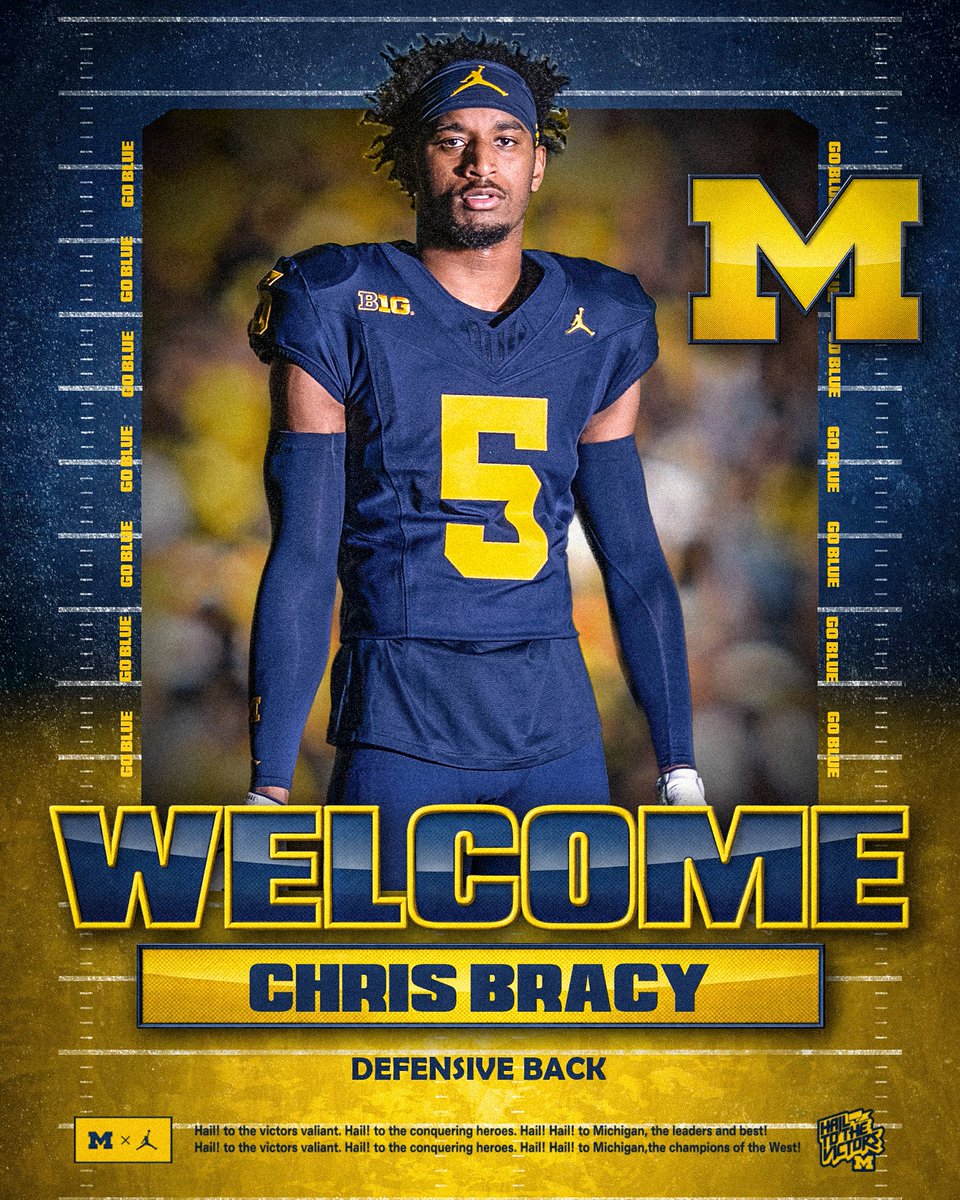 UMichFootball's tweet image. Welcome to Michigan, @ChrisBracy_3! 〽️

» myumi.ch/Mk2mx