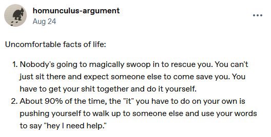 faeslily's tweet image. nobody is coming to save you. Save yourself